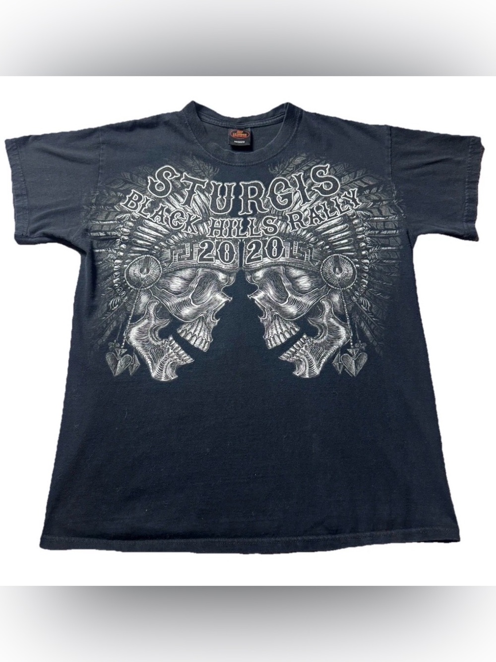 Sturgis Hot Leathers Black Skull T Shirt Mens Medium Biker Moto